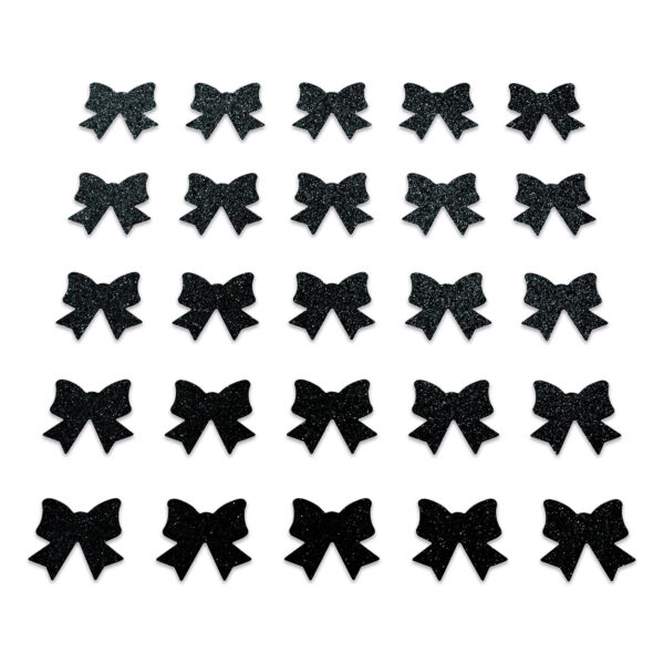 Bow - Black Glitter