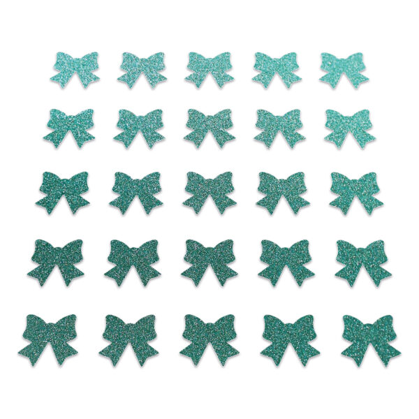 Bow - Dark Duck Egg Glitter