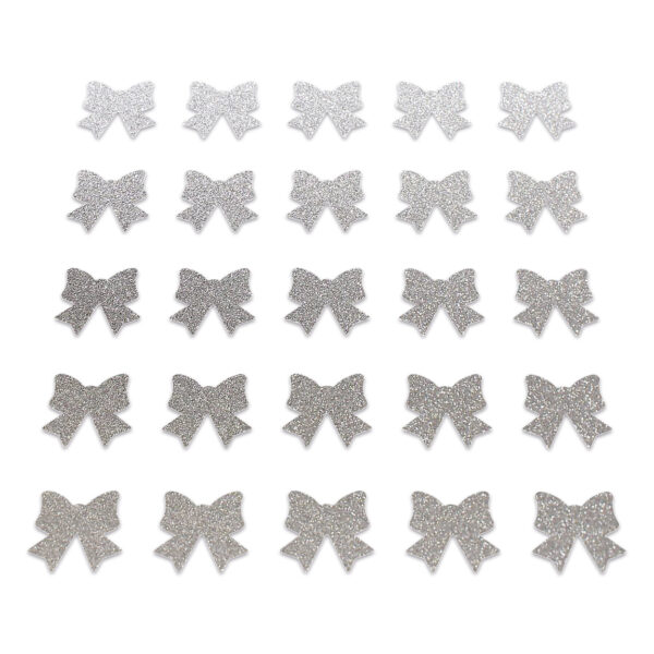 Bow - Silver Glitter