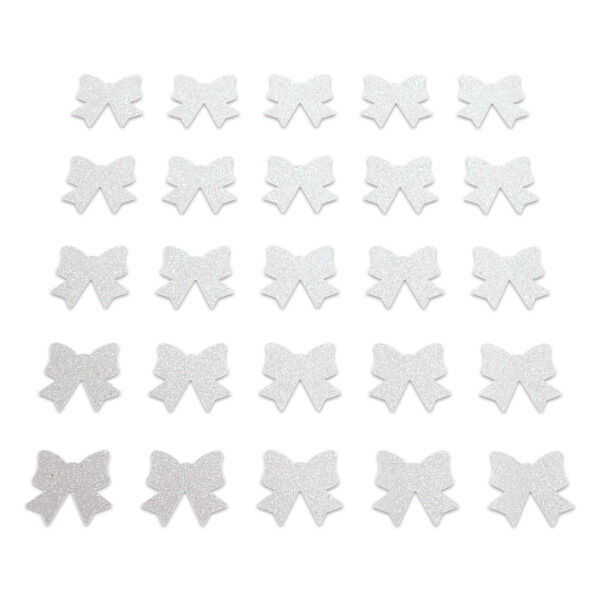 Bow - White Glitter