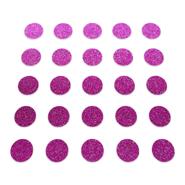 Circle - Bright Pink Glitter