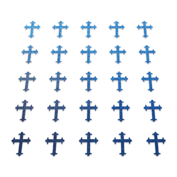 Cross - Blue Glitter