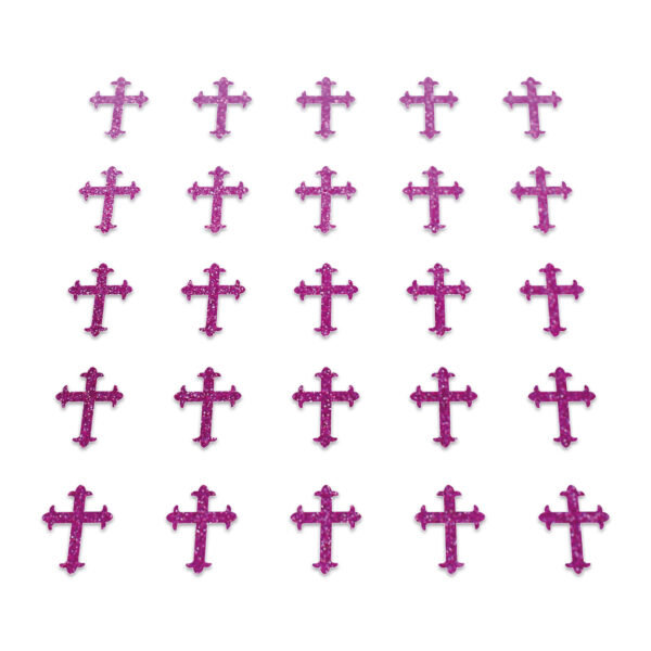 Cross - Bright Pink Glitter