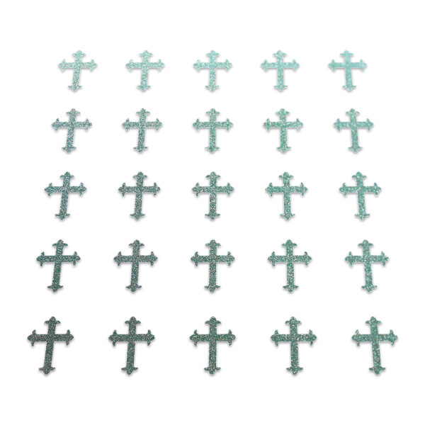 Cross - Duck Egg Glitter