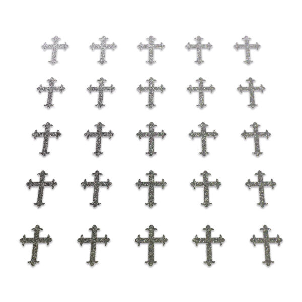 Cross - Grey Glitter