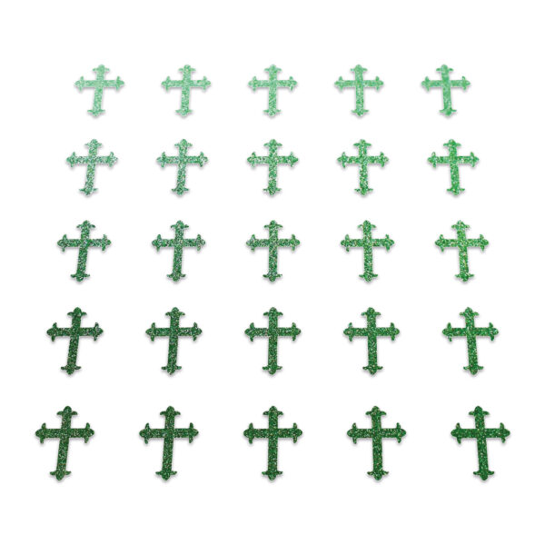 Cross - Green Glitter