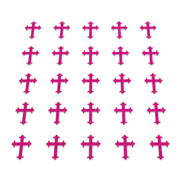 Cross - Neon Pink Glitter