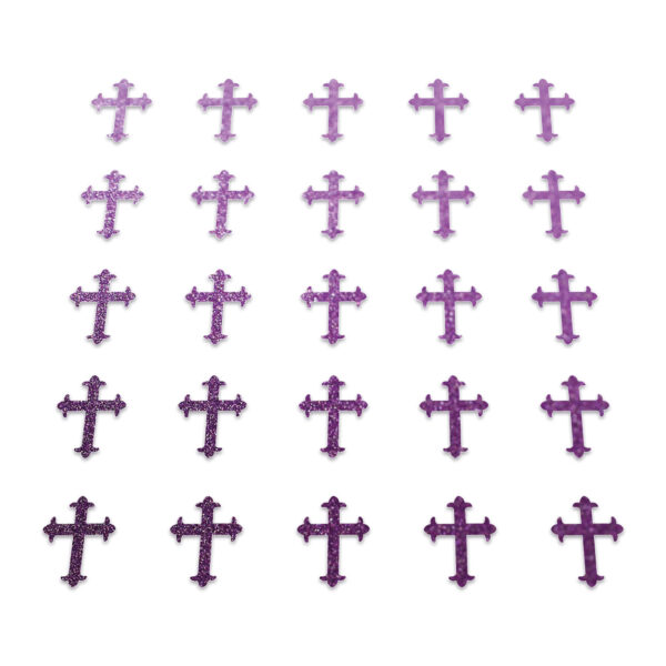 Cross - Purple Glitter