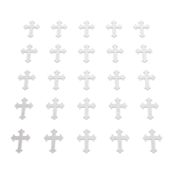 Cross - White Glitter