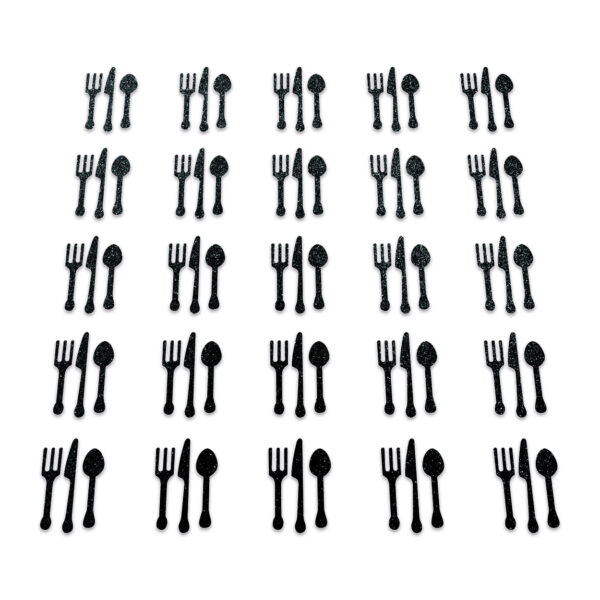 Cutlery - Black Glitter