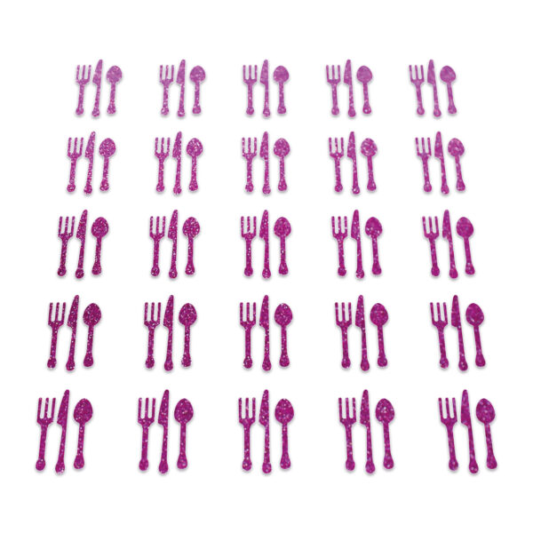 Cutlery - Bright Pink Glitter
