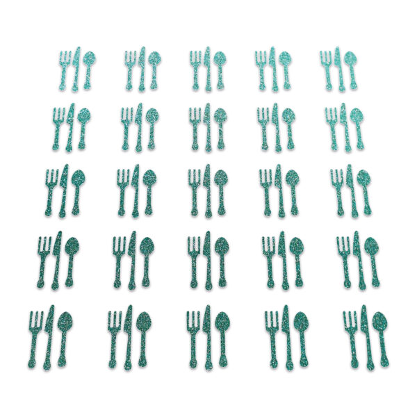 Cutlery - Dark Duck Egg Glitter