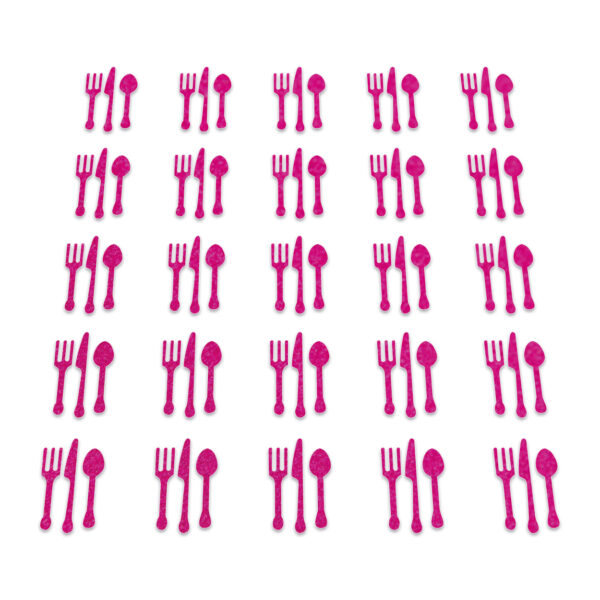 Cutlery - Neon Pink Glitter