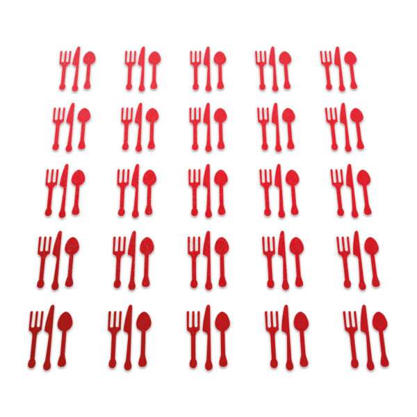 Cutlery - Red Glitter