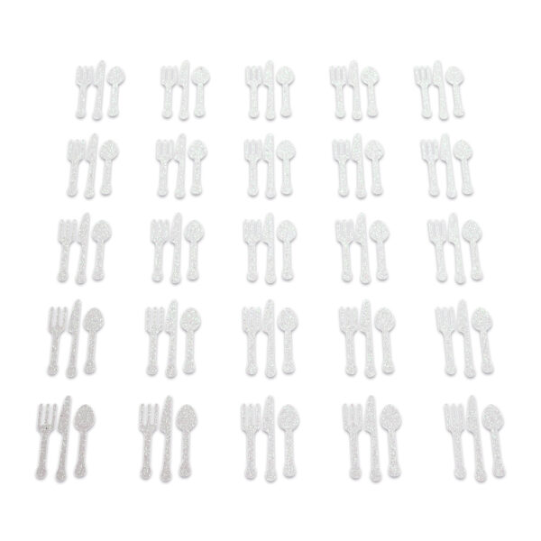 Cutlery - White Glitter