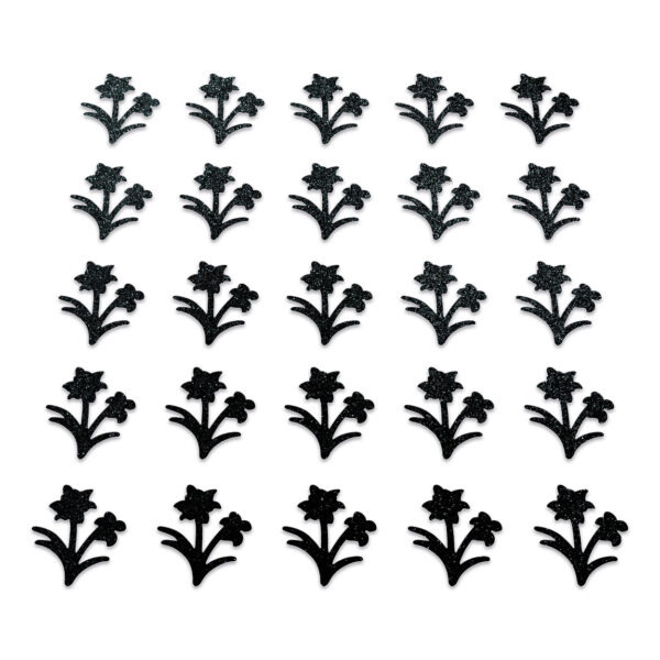 Flower - Black Glitter