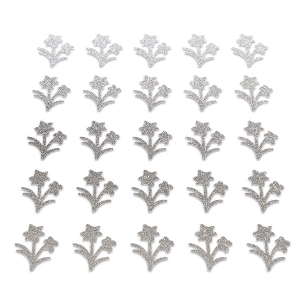 Flower - Silver Glitter