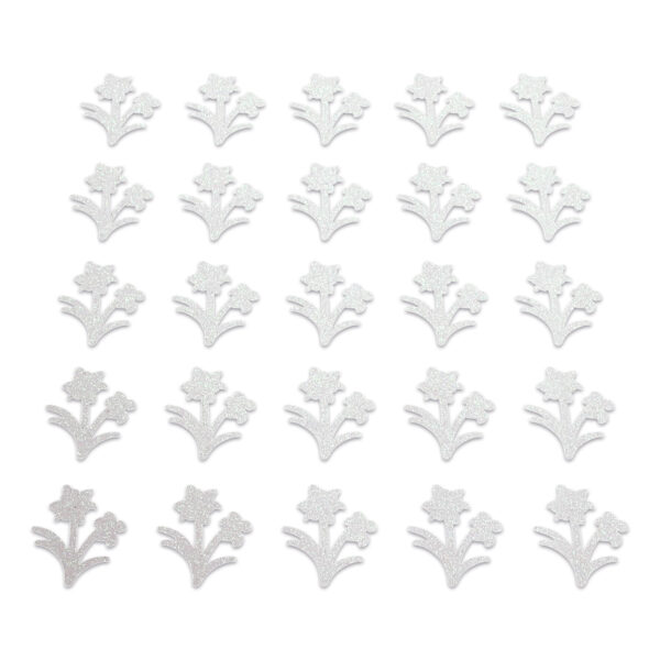 Flower - White Glitter