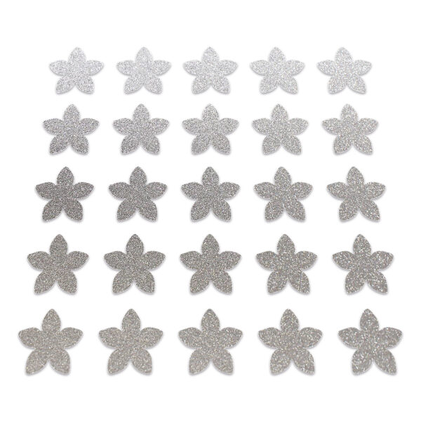 Flower - Silver Glitter