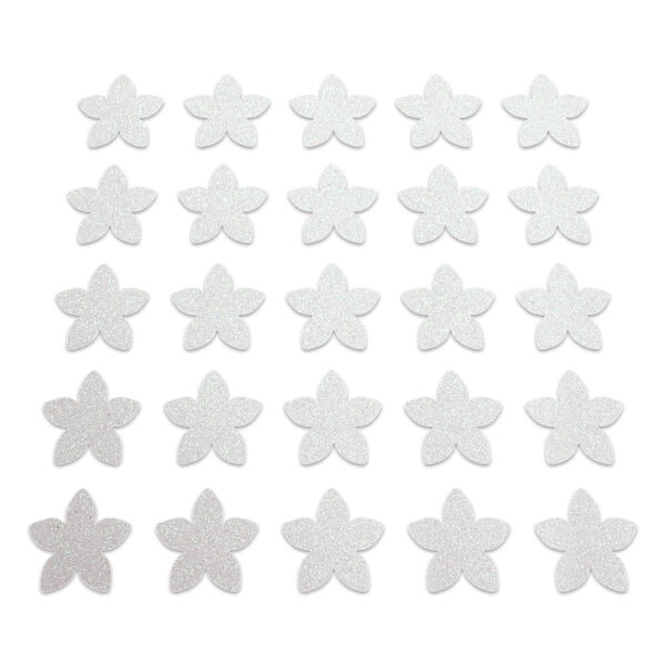 Flower - White Glitter