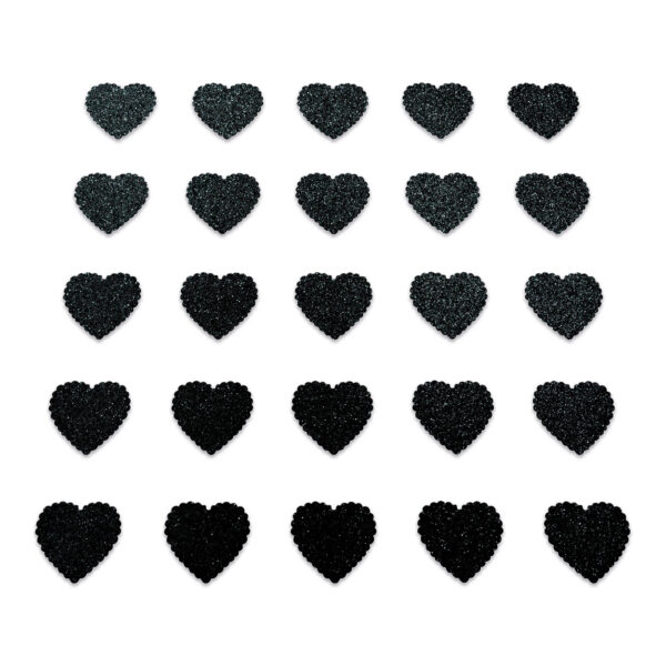 Heart - Black Glitter