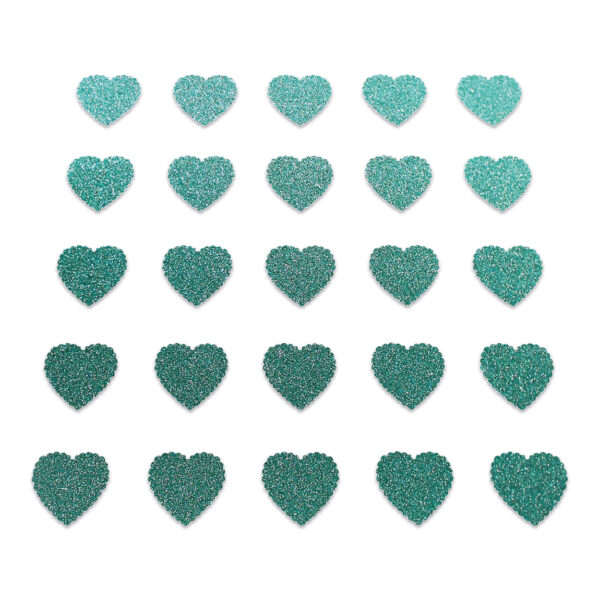 Heart - Dark Duck Egg Glitter