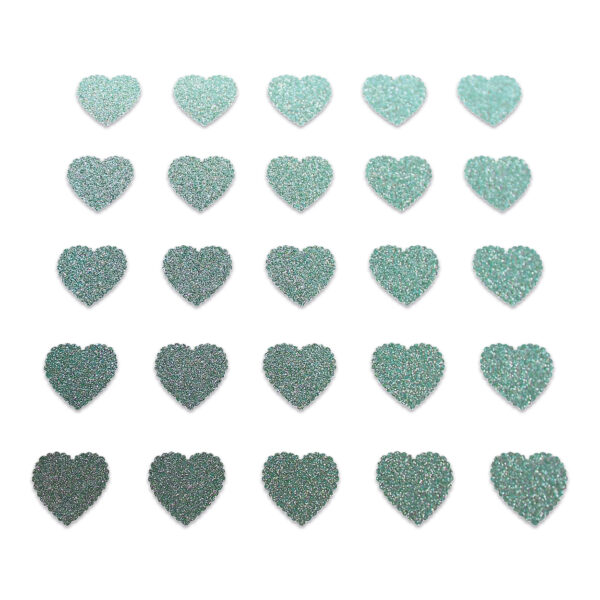 Heart - Duck Egg Glitter