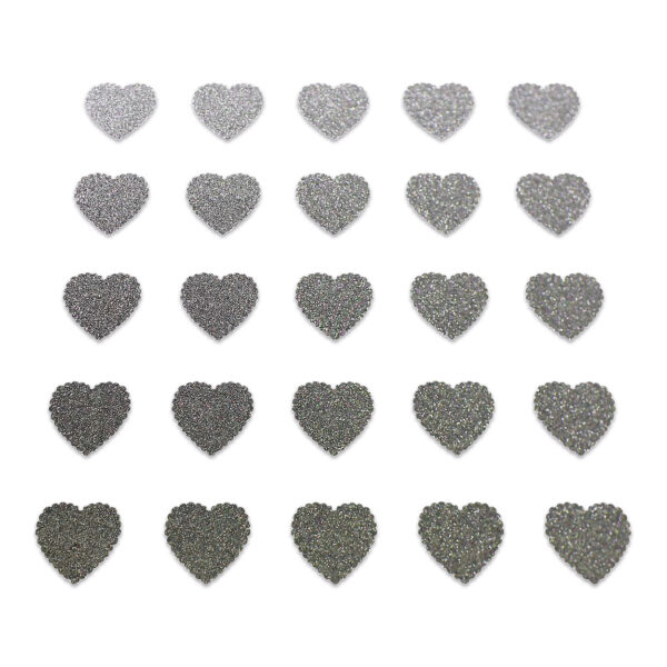Heart - Grey Glitter