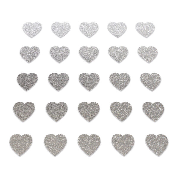 Heart - Silver Glitter