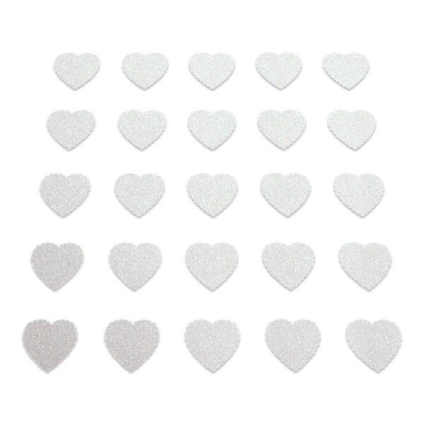 Heart - White Glitter