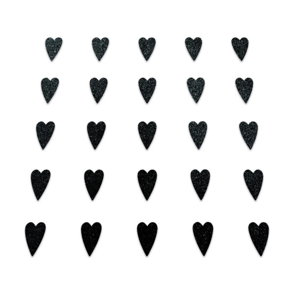 Heart - Black Glitter