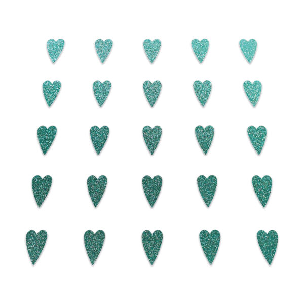 Heart - Dark Duck Egg Glitter