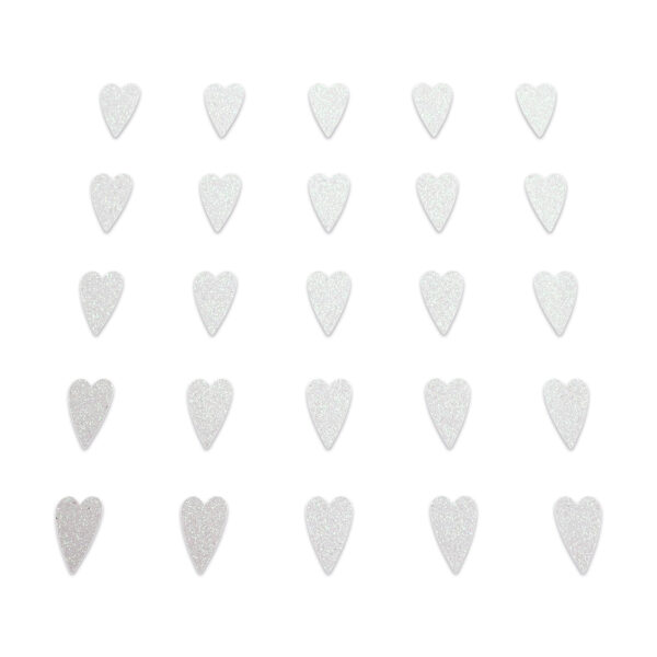 Heart - White Glitter