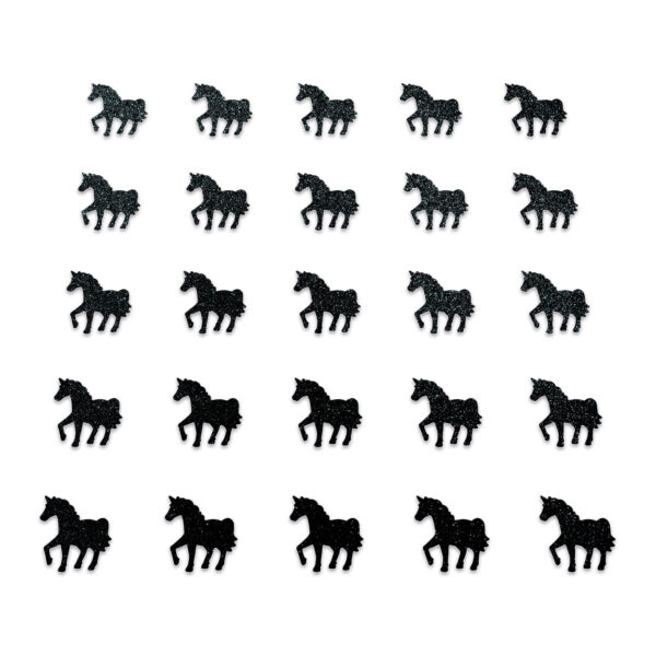 Horse - Black Glitter