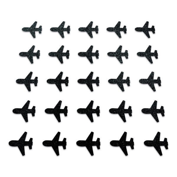 Plane - Black Glitter