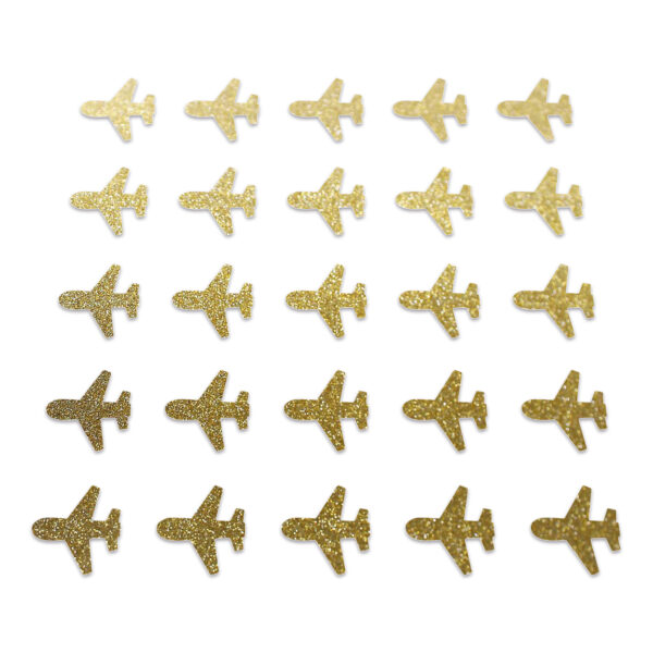 Plane - Gold Glitter