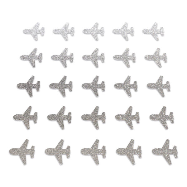 Plane - Silver Glitter