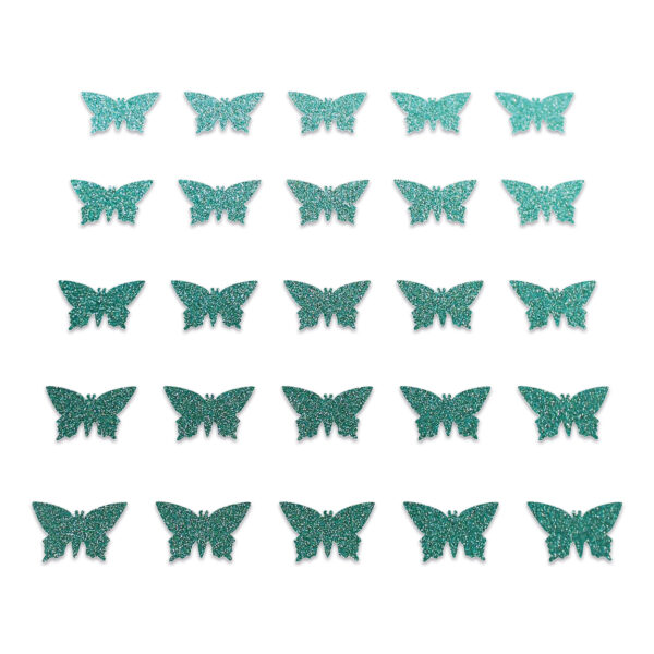 Butterfly - Dark Duck Egg Glitter