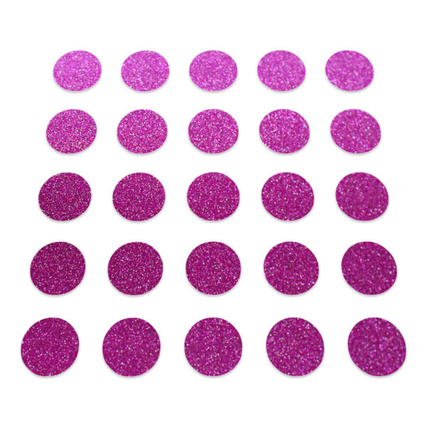 Circle - Bright Pink Glitter