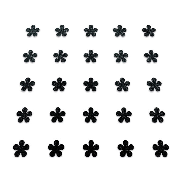 Flower - Black Glitter