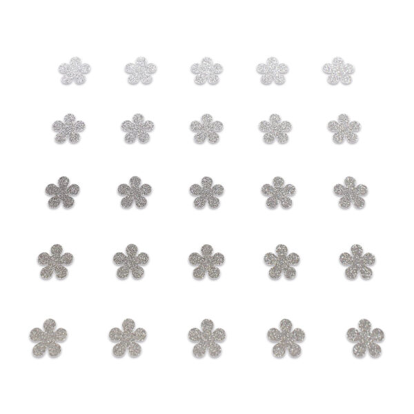 Flower - Silver Glitter