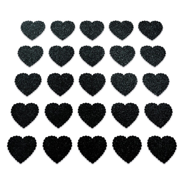 Heart - Black Glitter