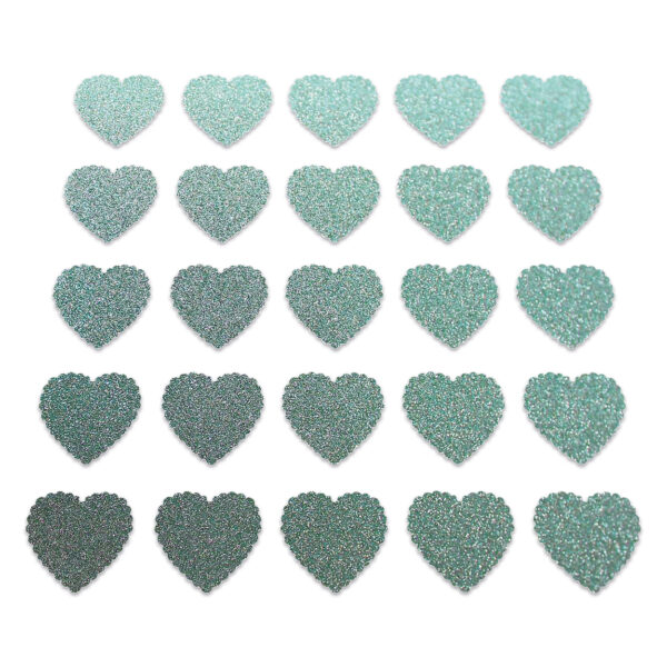 Heart - Duck Egg Glitter