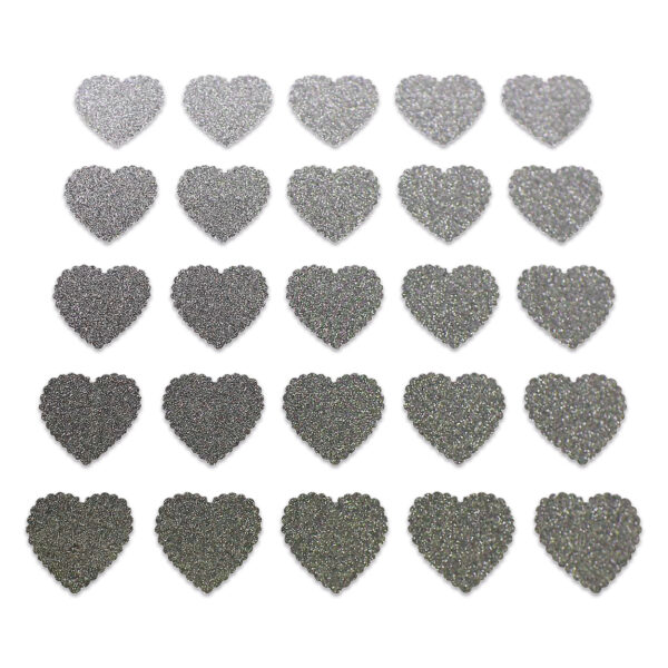 Heart - Grey Glitter