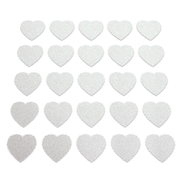 Heart - White Glitter
