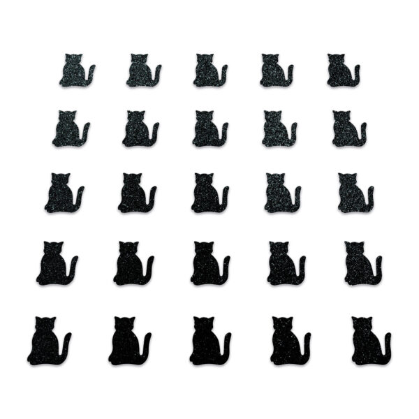 Cat - Black Glitter