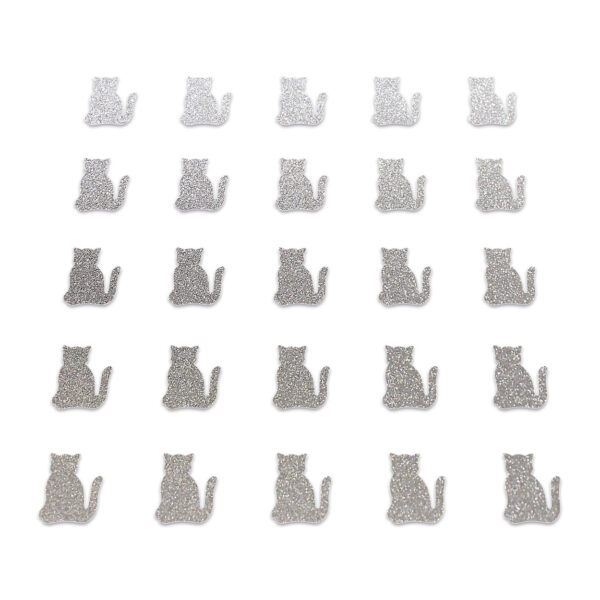 Cat - Silver Glitter
