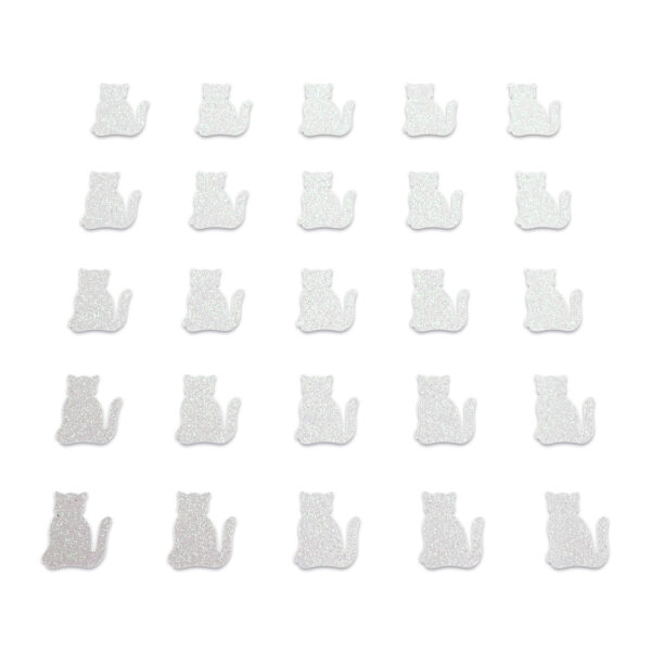 Cat - White Glitter