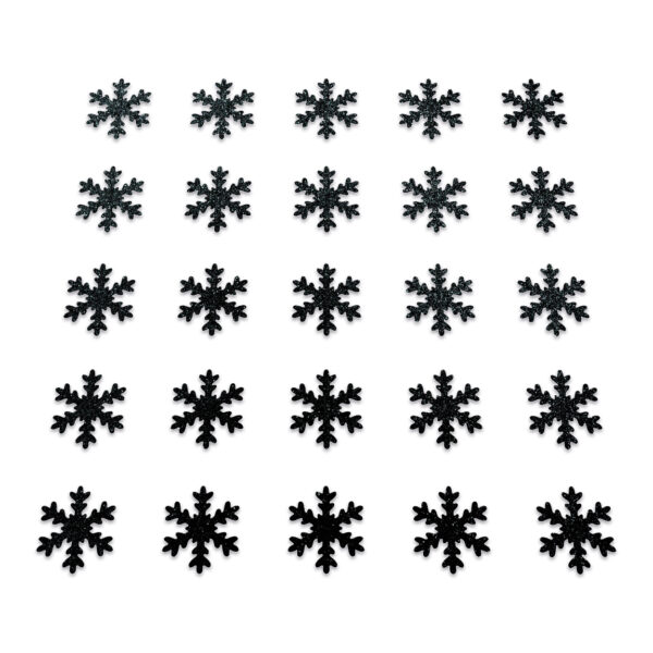 Snowflake - Black Glitter