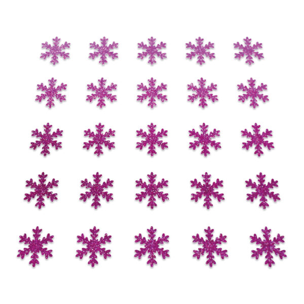 Snowflake - Bright Pink Glitter